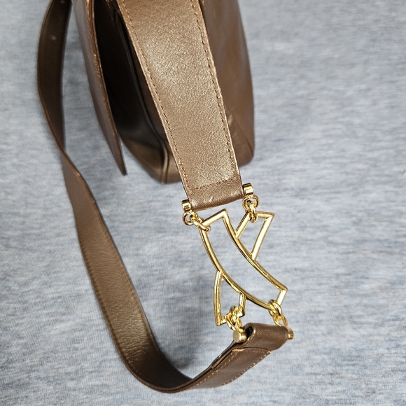 PALOMA PICASSO Vintage Luxury Designer Brown Leather Shoulder Bag Made In Italy - Picture 2 of 16